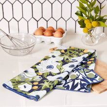 Load image into Gallery viewer, Kitchen Tea Towel- Anemone Poppy Blu