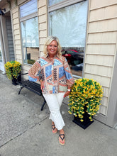 Load image into Gallery viewer, Patchwork Print Statement Sleeve Top