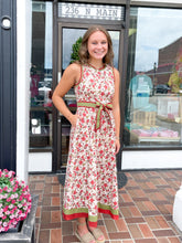 Load image into Gallery viewer, Floral Print Sleeveless Midi Dress With Side Pockets