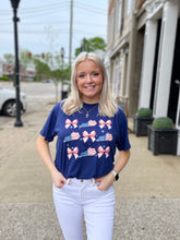 Load image into Gallery viewer, KY State &amp; Bows Patriotic Memorial Day July 4th Unisex Soft Tee