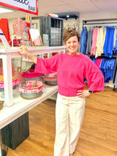 Load image into Gallery viewer, Pink 3/4 Sleeve Sweater Knit Top