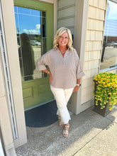Load image into Gallery viewer, Brown Gingham Collared Top