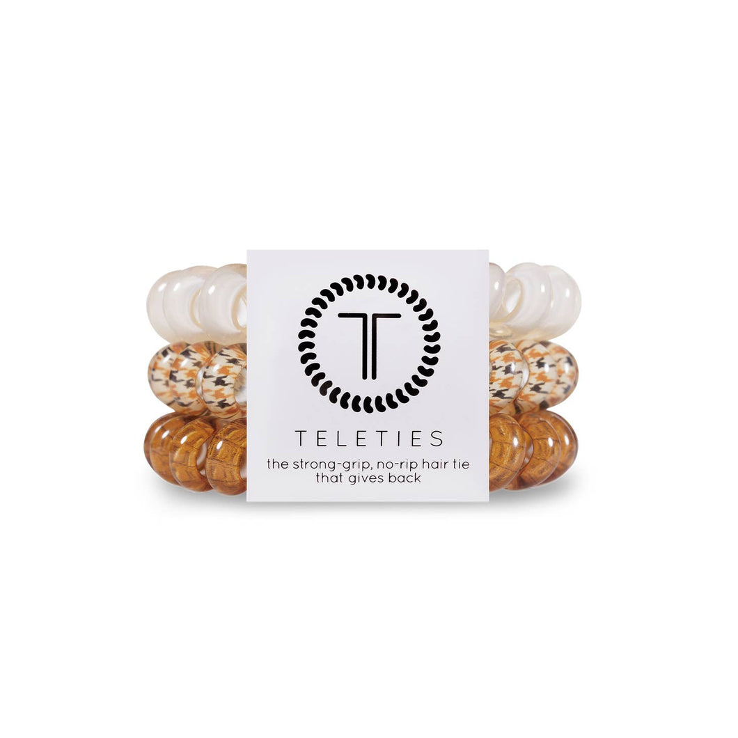 Upstage Beige Teleties Small 3-Pack Hair Tie