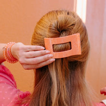 Load image into Gallery viewer, Teleties Medium Flat Rectangle Hair Clip- Dreamsicle