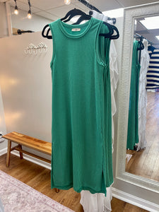 Ladies Jade Green Sleeveless Midi Dress
