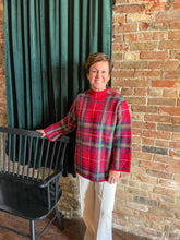 Load image into Gallery viewer, Plaid Mock Neck Red Sweater