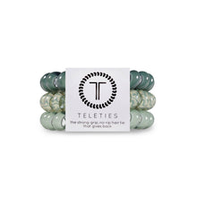 Load image into Gallery viewer, Sage Swirl Teleties Large 3-Pack Hair Ties