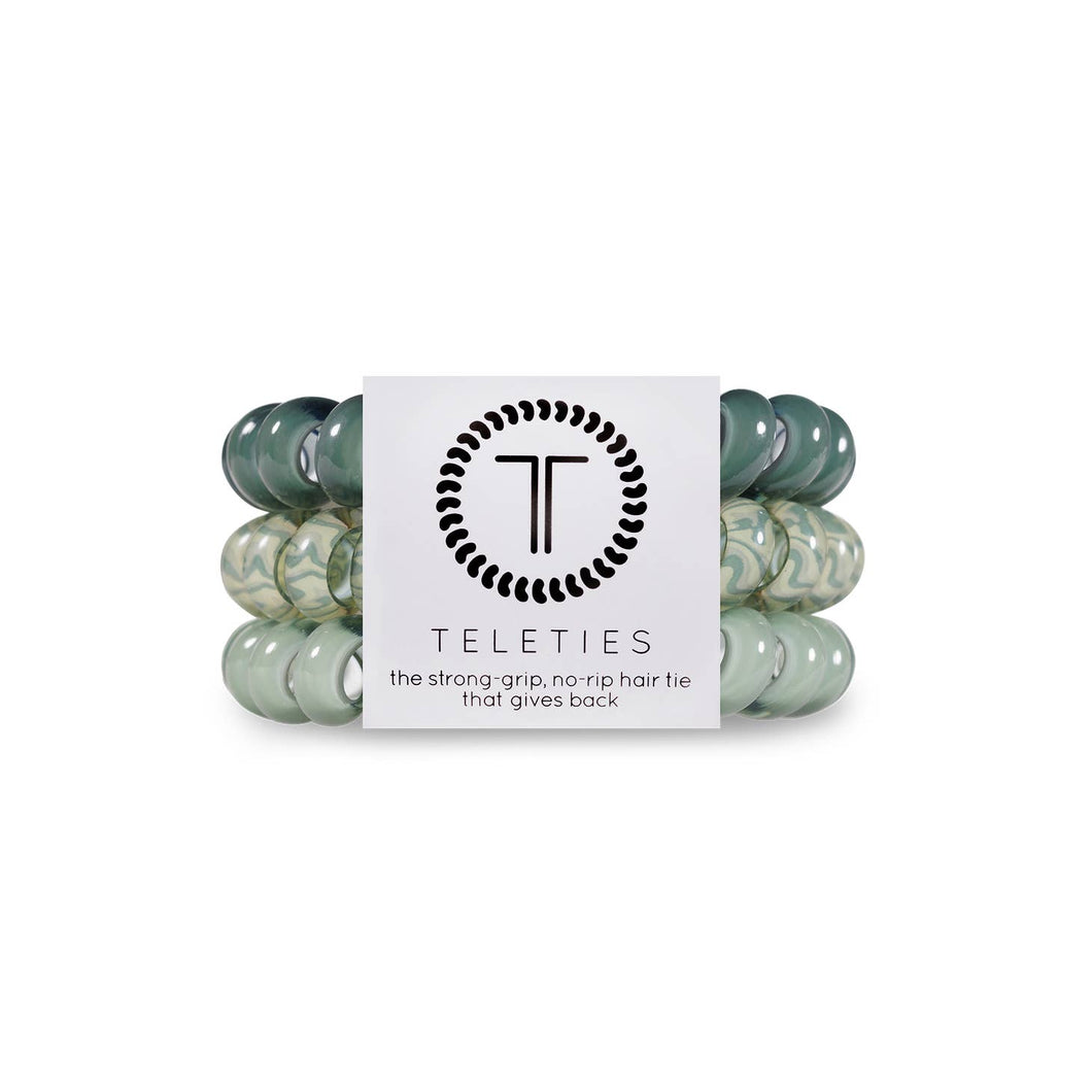 Sage Swirl Teleties Large 3-Pack Hair Ties