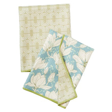 Load image into Gallery viewer, Double Duty Magnolia Set Of 2 Reversible Microfiber Quick-Dry Dish Towels 18x18