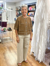 Load image into Gallery viewer, Contrast Stitch Camel Cardigan Lightweight Sweater