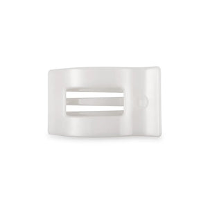 Teleties Small Flat Rectangle Hair Clip- Coconut White