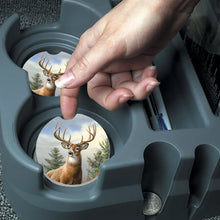 Load image into Gallery viewer, Morning Light Deer  Absorbent Stone Car Coaster 1 Pk