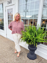 Load image into Gallery viewer, Gingham Peplum Blouse