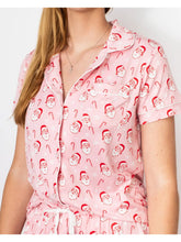 Load image into Gallery viewer, Candy Cane Cutie Short Sleeve Button Up Sleep Shirt