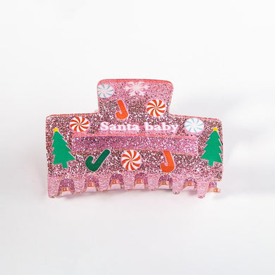 Santa Baby Glitter Christmas Hair Claw Clip