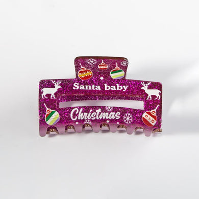 Santa Baby Glitter Christmas Hair Claw Clip