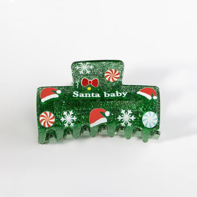 Santa Baby Glitter Christmas Hair Claw Clip