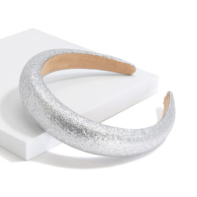 Silver Glitter Tapered Headband