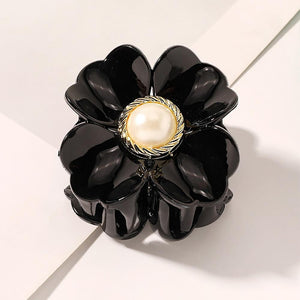 Flower Hair Clip With Pearl Focal