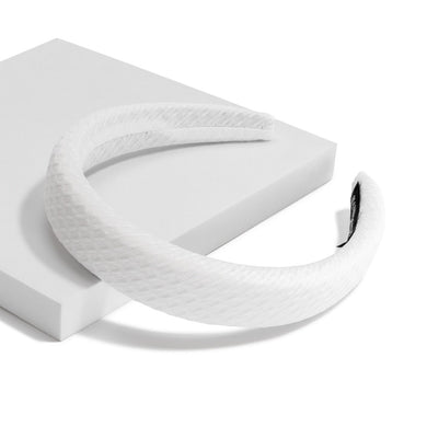 White Padded Honeycomb Wrapped Headband