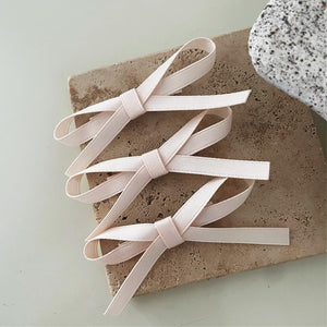 Set Of Three Clip-In Hair Bows-Cream
