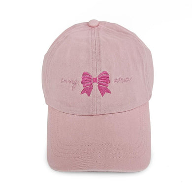 Embroidered 'in my bow era' Baseball Cap- Pink