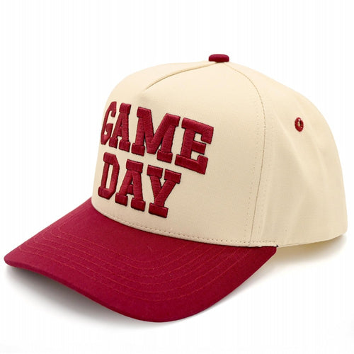 Maroon GAME DAY Embroidered Two Tone Baseball Cap