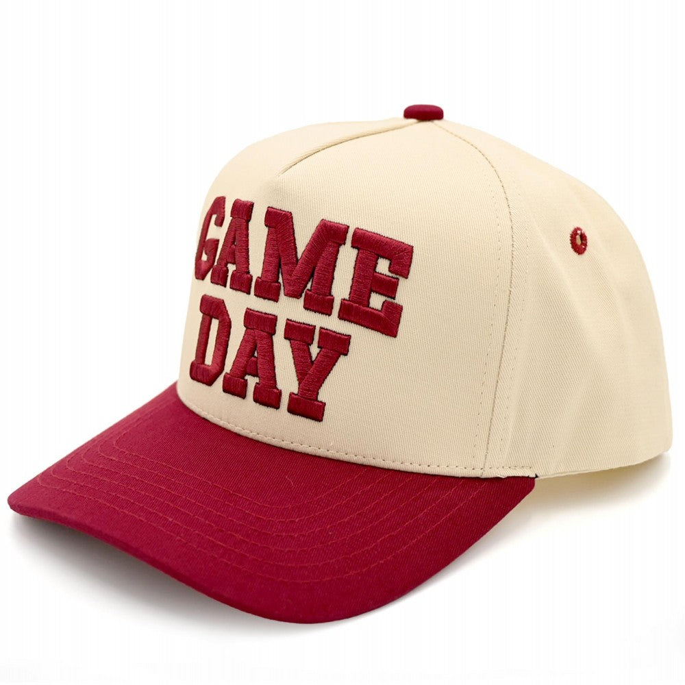 Maroon GAME DAY Embroidered Two Tone Baseball Cap