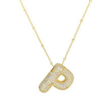 Load image into Gallery viewer, 18K Gold Filled Balloon Bubble Initial Necklace