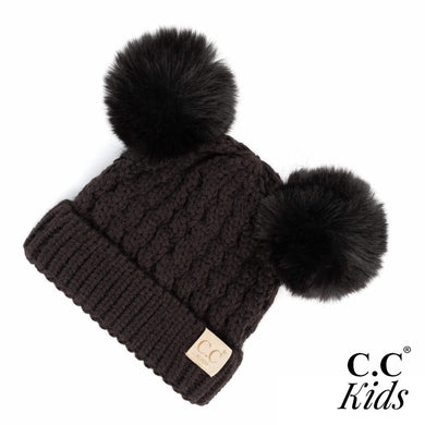 C.C Kids Cable Knit Pom Beanie