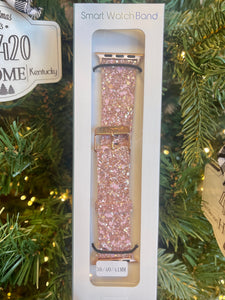 Interchangeable Shiny Glitter Silicone Watch Band-38/40/41 MM- Rose Gold