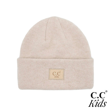 C.C Kids Classic Rib Beanie- Beige