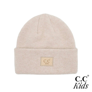 C.C Kids Classic Rib Beanie- Beige