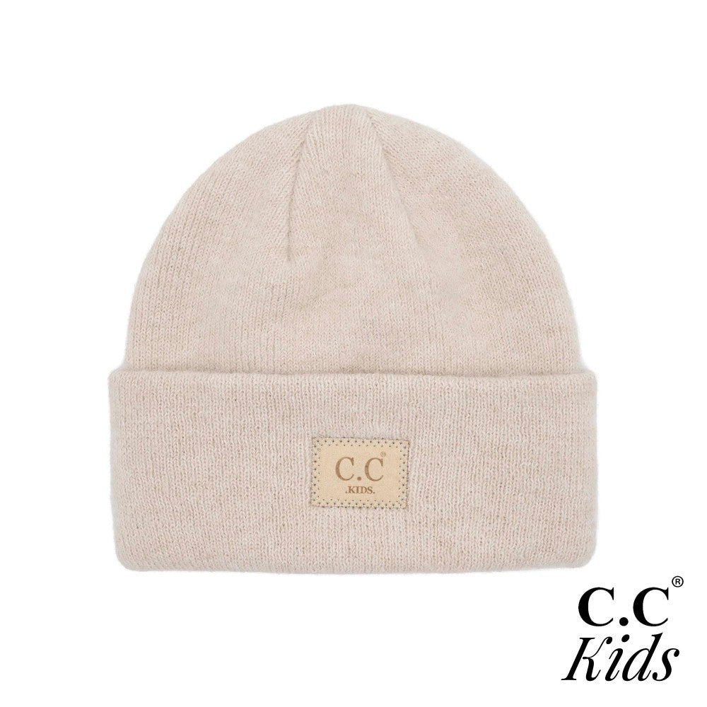 C.C Kids Classic Rib Beanie- Beige