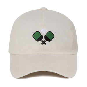 Pickleball Paddle & Ball Embroidered Baseball Cap