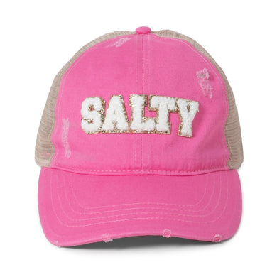 Glitter Chenille 'Salty' Baseball Cap