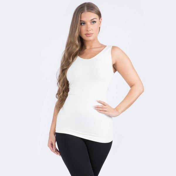 Seamless Reversible Tank Top- Ivory