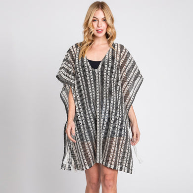 Striped Pattern Crochet Cover Up