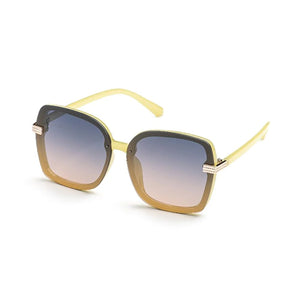 Large Rounded Square Sunglasses With Gold Tone Detail- 4 Colors