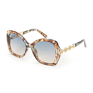 Large Rounded Cat Eye Sunglasses With Mariner Chain Link Detail- 4 Colors