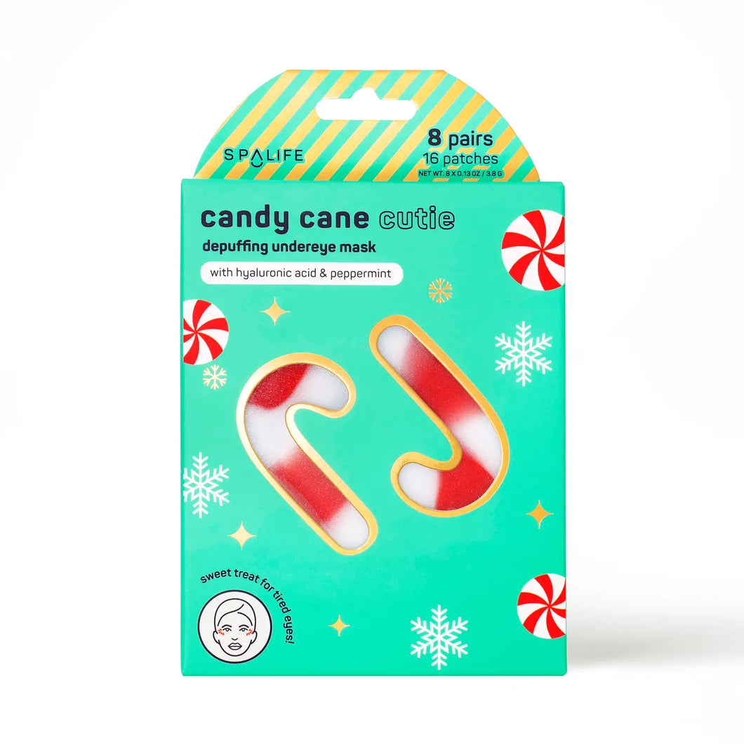 Christmas Holiday Candy Cane Cutie Depuffing Undereye Masks- 8 Pairs