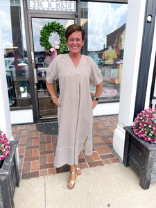 Mocha and Cream Midi Dress