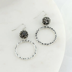 Silver Loop & Hematite Earrings