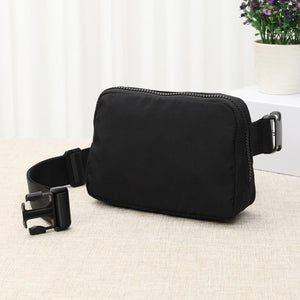 Cross Body Nylon Belt Bag- Black