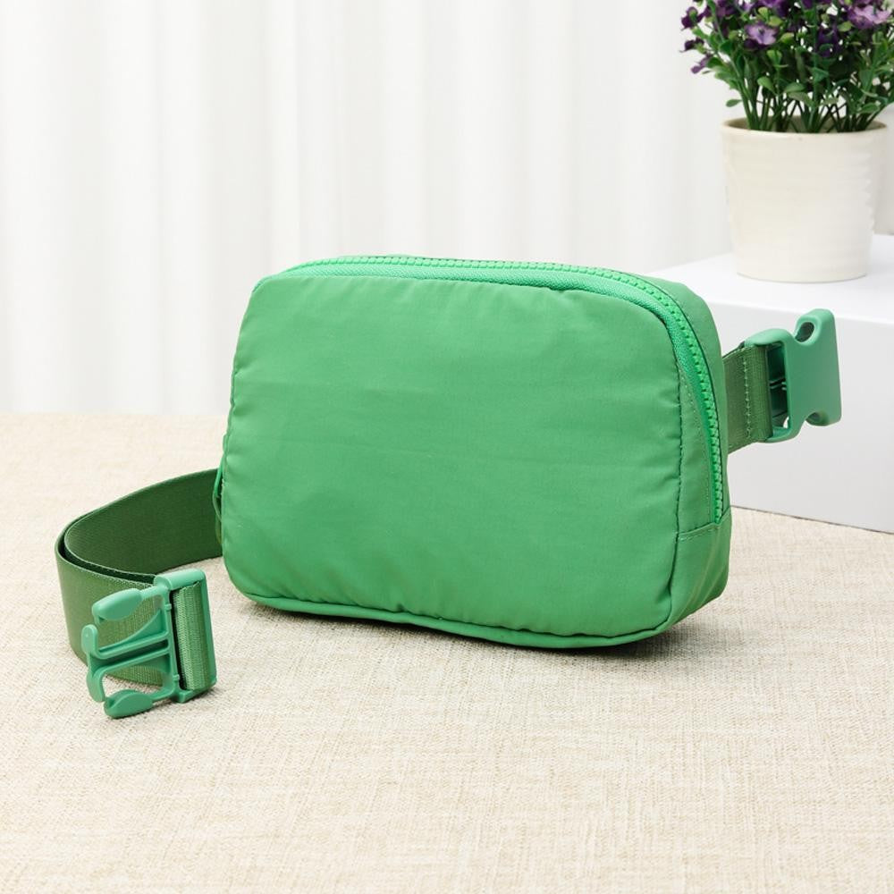 Cross Body Nylon Belt Bag- Green