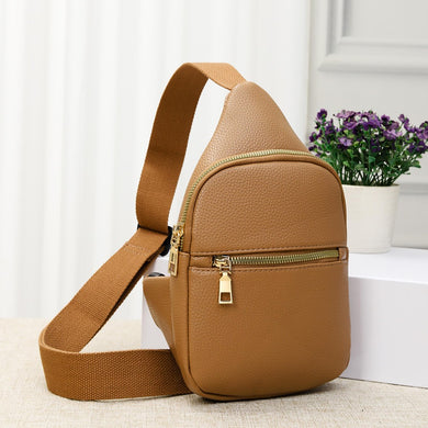 Leather Cross Body Sling Bag- Brown