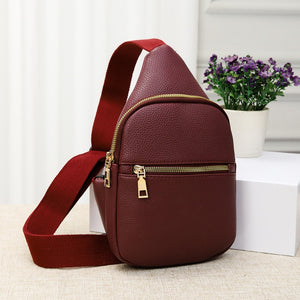 Leather Cross Body Sling Bag- Wine