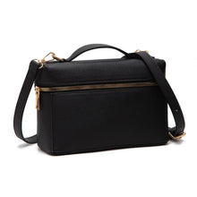 Load image into Gallery viewer, Black Square Body Faux Leather Crossbody Bag