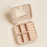 Bows Print Vegan Leather Travel Jewelry Box