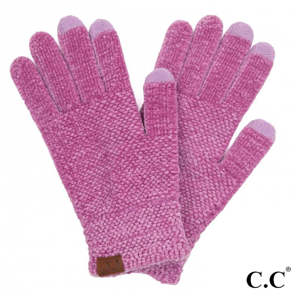 C.C Solid Chenille Knit Smart Touch Gloves